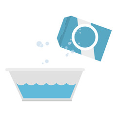 laundry plastic pot with water vector illustration design