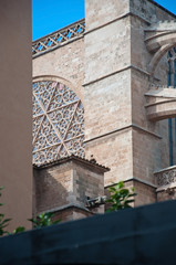 Fototapeta na wymiar La Seu Cathedral gothic style architectural details