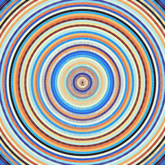 Seamless background pattern. Round decorative geometric mosaic art tile pattern. Vector image.