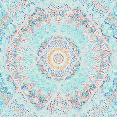 Seamless background pattern. Mosaic art pattern of rhombuses of different tile textures. Vector image.