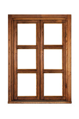 Exterior of a wooden window isolated on white