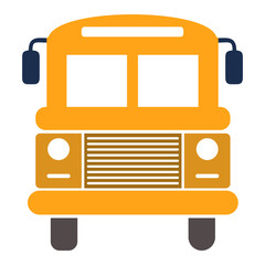 vector school bus illustration isolated, school vehicle symbol