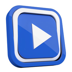 ikona plastikowa 3D niebieski kwadrat pierścień  © vempireart