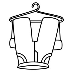 pants drying on wire vector illustration design