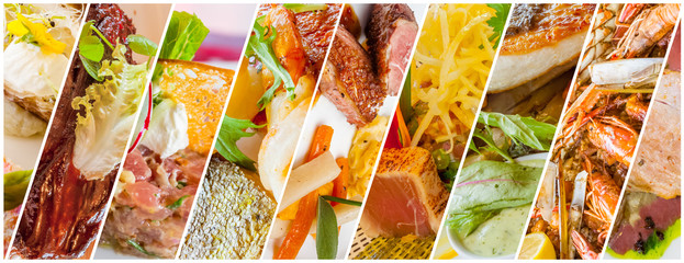 bandeau de plats cuisinés