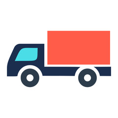 Delivery truck icon isolated on white background. Vector simple illustration