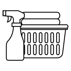 laundry service basket equipment vector illustration design