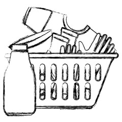 laundry service basket equipment vector illustration design