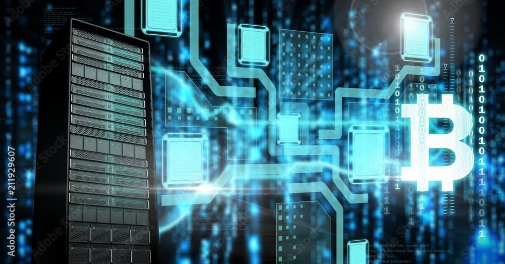 Poster computer server and bitcoin technology information interface