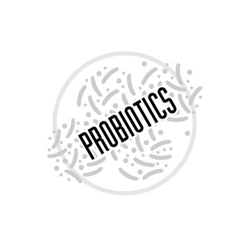 Probiotics logo. Concept of healthy nutrition ingredient for therapeutic purposes. simple flat style trend modern logotype graphic design isolated on white background