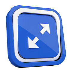 ikona plastikowa 3D niebieski kwadrat pierścień 