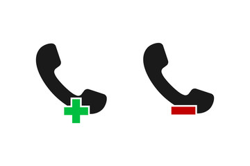 Answer and decline button. Vector icon app