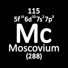 Periodic table element moscovium icon.