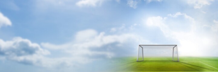 Football goal pitch with transition