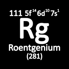 Periodic table element roentgenium icon.