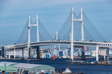 (神奈川県ｰ湾岸風景)海の見える丘公園から見る横浜ベイブリッジ２
