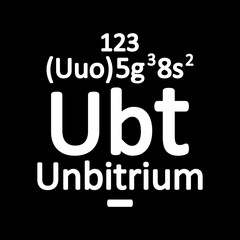 Periodic table element unbitrium icon.