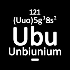Periodic table element unbinilium icon.