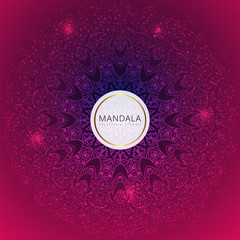 Vector round circle. Mandala style. Decorative element with vivid colors and transparency.