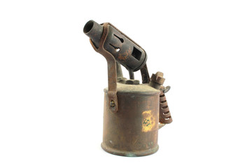 Antique Brass Worn Steampunk Blowtorch Flame Thrower