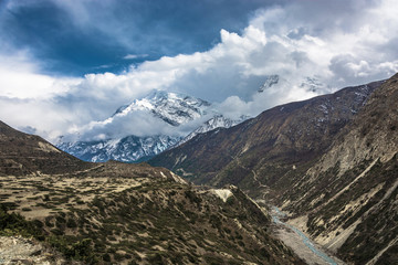 Fototapeta na wymiar Mountain landscape with Bagmati river, Nepal.