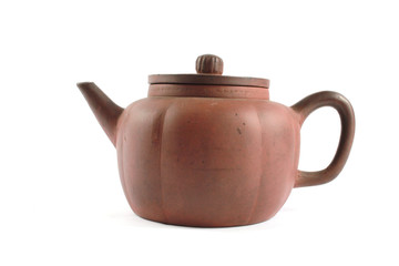 Vintage Antique Kettle Teapot on White Background 