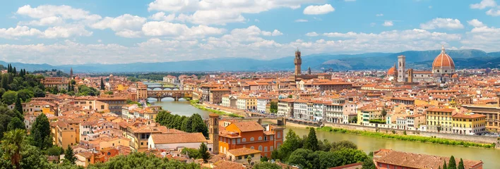 Poster Florence. Italië. Panorama van Florence op een zonnige dag. © alexugalek
