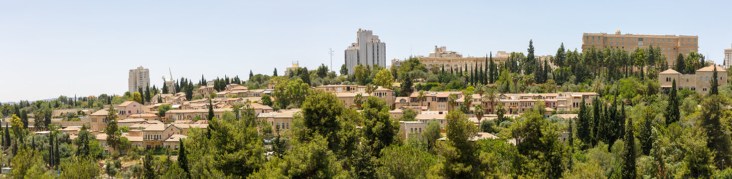 Panorama of first quarters of Jerusalem outside old city walls