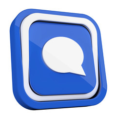 ikona plastikowa 3D niebieski kwadrat pierścień © vempireart