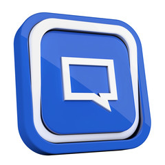 ikona plastikowa 3D niebieski kwadrat pierścień © vempireart