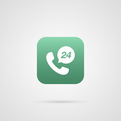 call center 24 hour vector icon logo. App symbol