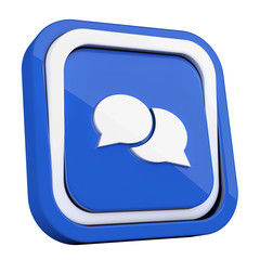 ikona plastikowa 3D niebieski kwadrat pierścień © vempireart