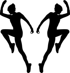  isoleted  black silhouette fitness exercise