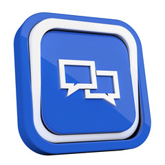 ikona plastikowa 3D niebieski kwadrat pierścień © vempireart