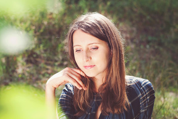 Naklejka premium Young Beautiful Women Outdoors in Summer - Natural beauty