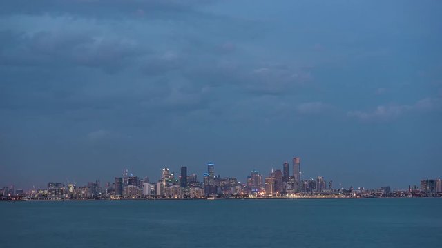 1080p Timelapse of Melbourne CBD from williamstown.