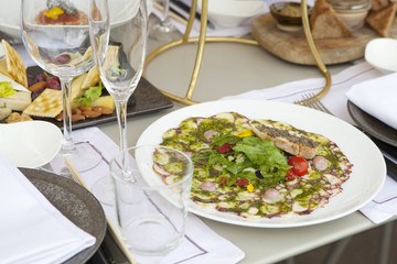 Octopus with spicy bread and pate