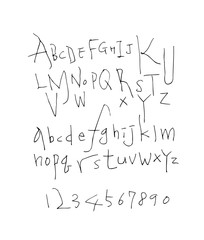 Handwritten calligraphy alphabet