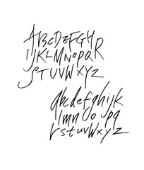 Handwritten calligraphy alphabet