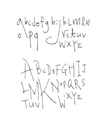 Handwritten calligraphy alphabet