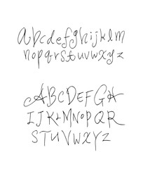 Handwritten calligraphy alphabet