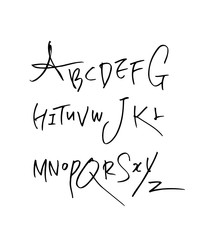 Handwritten calligraphy alphabet