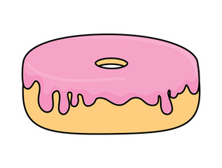 sweet donut icon over white background, vector illustration