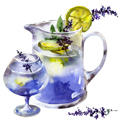 Lemonade with lemon and lavander