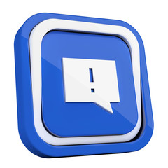 ikona plastikowa 3D niebieski kwadrat pierścień © vempireart