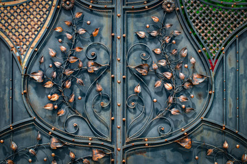 The fragment of forged metal products. close-up