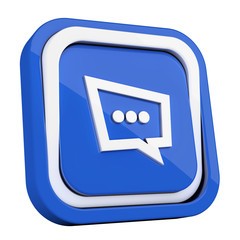 ikona plastikowa 3D niebieski kwadrat pierścień © vempireart