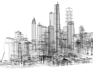 City Concept Architect Blueprint - isolated