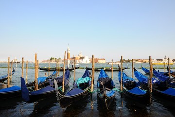 Fototapeta premium Gondolas on the Grand Canale and architectures in Venice, Italy