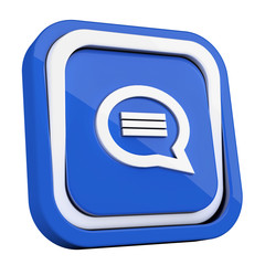 ikona plastikowa 3D niebieski kwadrat pierścień © vempireart